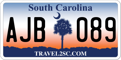 SC license plate AJB089