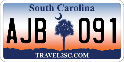 SC license plate AJB091
