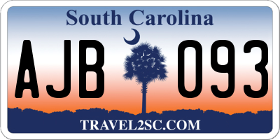 SC license plate AJB093