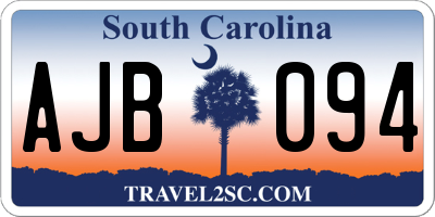SC license plate AJB094