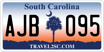 SC license plate AJB095