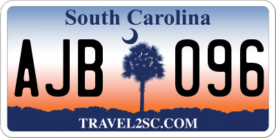SC license plate AJB096