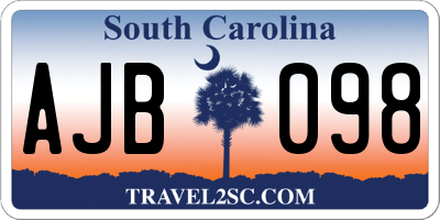 SC license plate AJB098