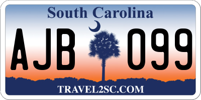 SC license plate AJB099