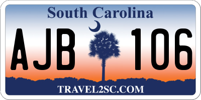 SC license plate AJB106