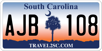 SC license plate AJB108