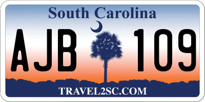 SC license plate AJB109
