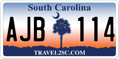 SC license plate AJB114
