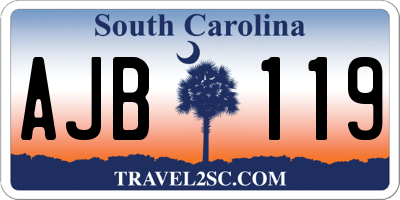 SC license plate AJB119