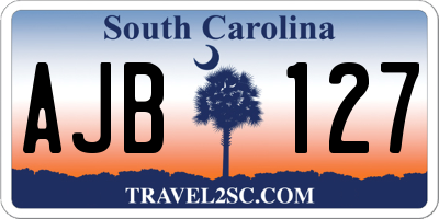 SC license plate AJB127