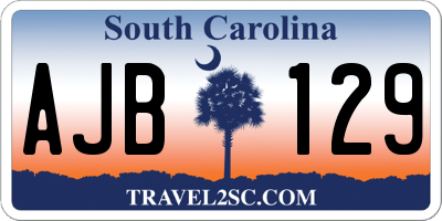 SC license plate AJB129