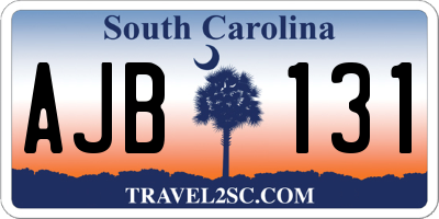 SC license plate AJB131