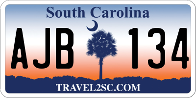 SC license plate AJB134