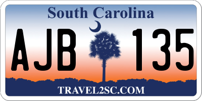 SC license plate AJB135