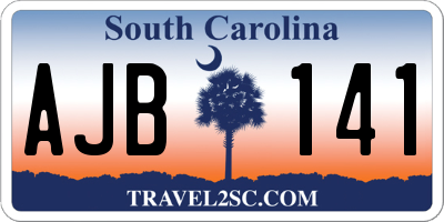 SC license plate AJB141