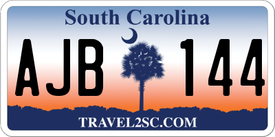 SC license plate AJB144