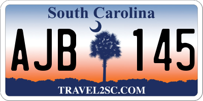 SC license plate AJB145