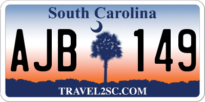 SC license plate AJB149