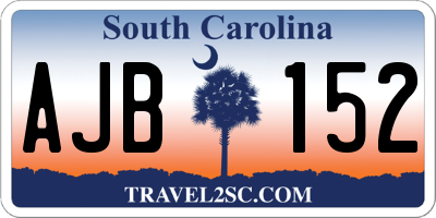 SC license plate AJB152
