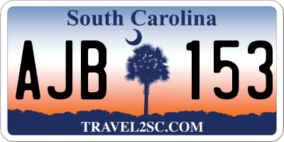SC license plate AJB153