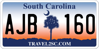 SC license plate AJB160