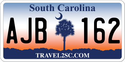 SC license plate AJB162