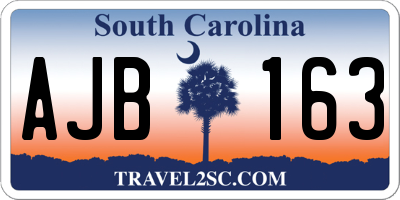 SC license plate AJB163