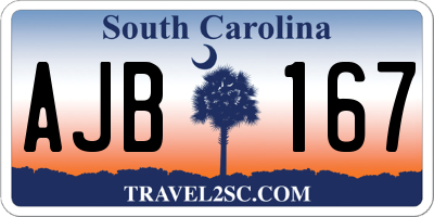 SC license plate AJB167