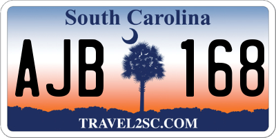 SC license plate AJB168