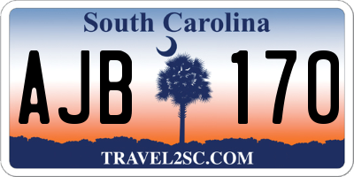 SC license plate AJB170