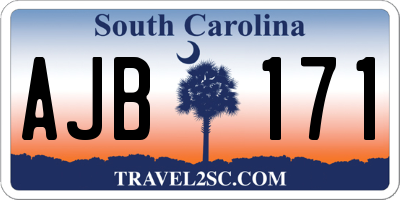 SC license plate AJB171