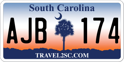 SC license plate AJB174