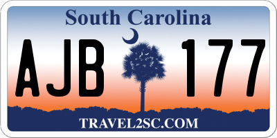 SC license plate AJB177