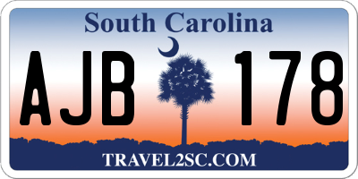 SC license plate AJB178
