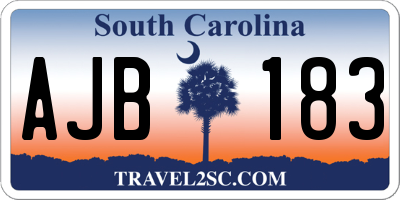 SC license plate AJB183