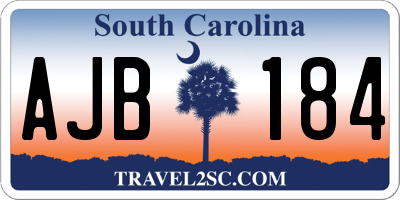 SC license plate AJB184
