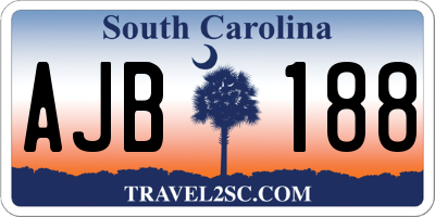 SC license plate AJB188
