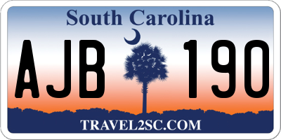 SC license plate AJB190