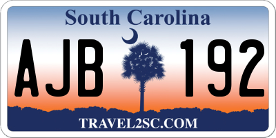 SC license plate AJB192