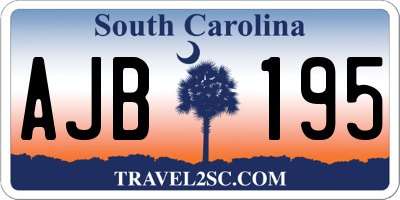 SC license plate AJB195