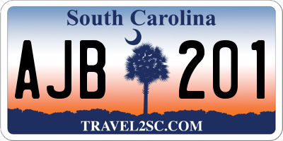 SC license plate AJB201
