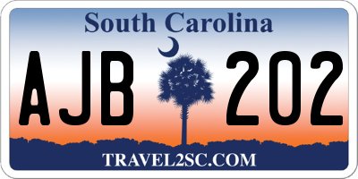 SC license plate AJB202