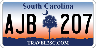 SC license plate AJB207