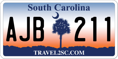 SC license plate AJB211