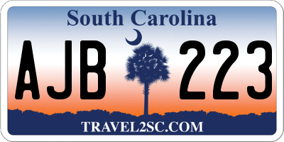 SC license plate AJB223