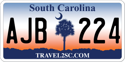SC license plate AJB224