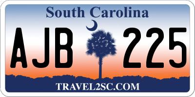 SC license plate AJB225