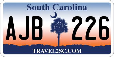 SC license plate AJB226