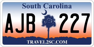 SC license plate AJB227