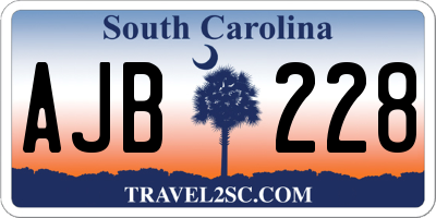 SC license plate AJB228